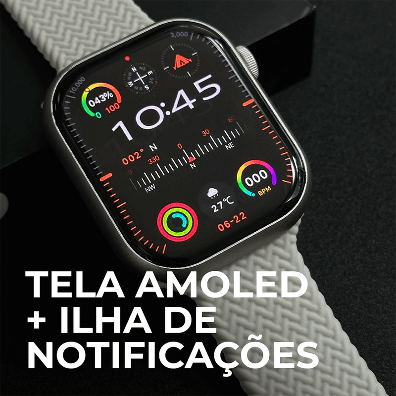 Smartwatch XW9 Pro® -  Com Tela Amoled E Cpu Dual Core + Conexão com Fones